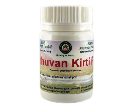 Tribhuvan Kirti Ras Adarsh Ayurvedic, 20 gramm ~ 60 tabletten