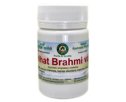 Vrihat Brahmi vati Adarsh Ayurvedic, 10 gramm ~ 30 tabletten