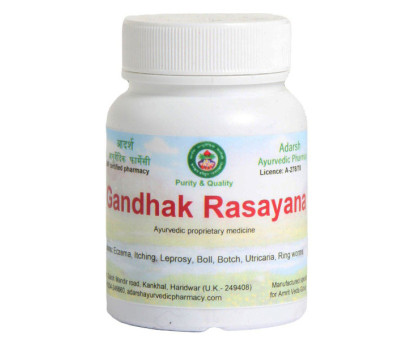 Gandhak Rasayana Adarsh Ayurvedic, 40 gramm ~ 100 tabletten