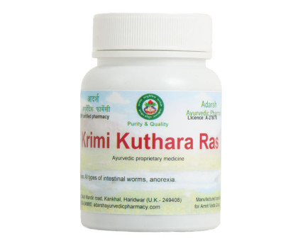 Krimi kuthara Ras Adarsh Ayurvedic, 20 gramm ~ 50 tabletten