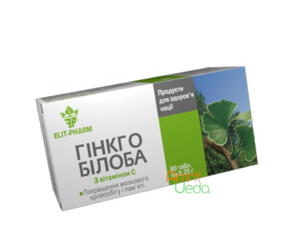 Ginkgo Biloba + vitamin C Elite-Pharm, 80 tabletten