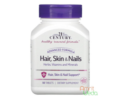 Hair, skin & nails Advanced formula 21st Century, 50 tabletten