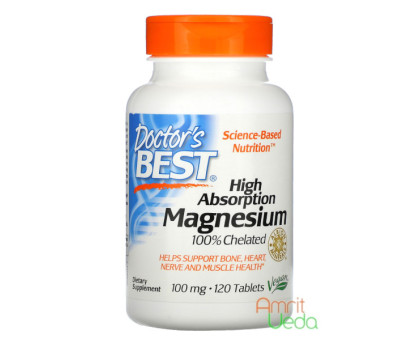 High absorption Magnesium 100% chelated with Albion minerals - 100 mg, 120 tabletten Doctor's Best