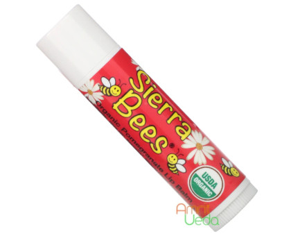 Lip balsam Pomegranate Sierra Bees, 4 gramm